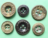 Gentlemen 39 s buttons, 6 different, antique. The Enterprise, J Farrell, E. Ellis, J. Hogg, S Spencer, Arthur Gregson Co. c19th cent.-1910 39 s