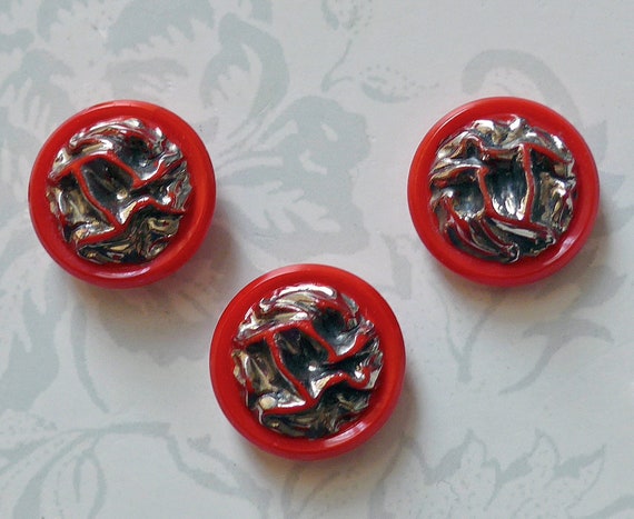 Lot De 3 Boutons Vintage En Verre Pressé Incolore – Diamètre 27 Mm, Pour Vestes, Tricot, Artisanat, Occasion