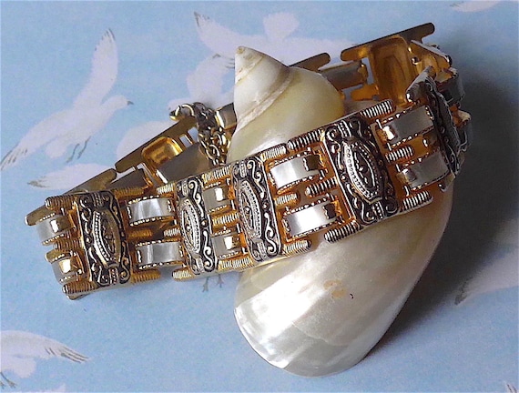 Bracelet Toledo Damascene ware vintage. Articulated | Etsy