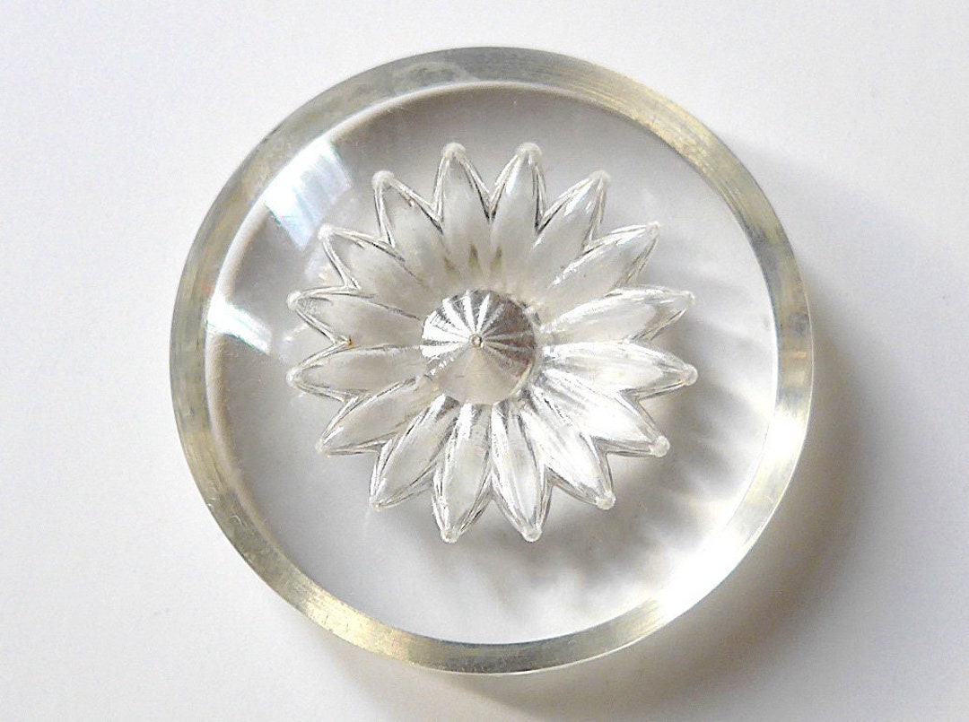 Acrylic/perspex Button, Vintage. Circular, Slightly Convex, a Neutral ...