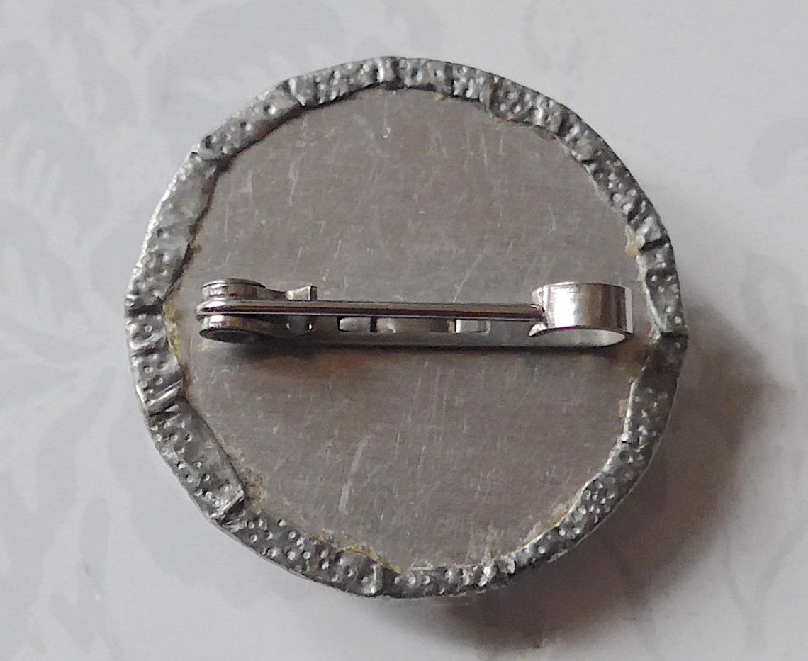 Pewter brooch craft made vintage. Art Nouveau style Etsy