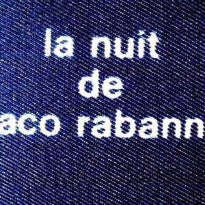 Paco Rabanne 'La Nuit' perfume scarf, butterflies design, vintage. Shades of blue, black & white. c1980's. image 3