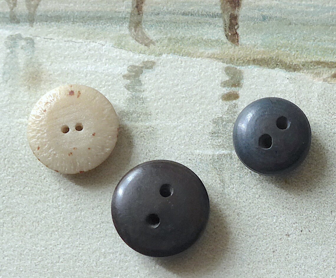 Whistle buttons 3 different antique. Corozo nut 1 natural | Etsy