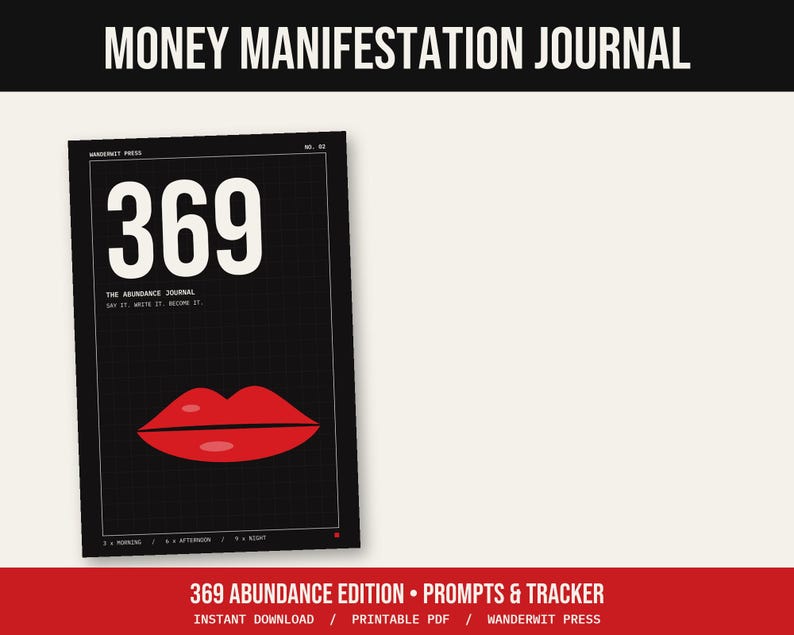 Personalized Manifestation Journal Printable with Your Name, Custom 369 Journal, Personalized Gift for Her, Law of Attraction, Digital PDF imagen 2