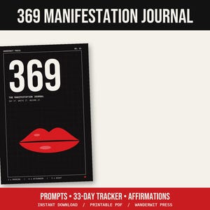 Personalized Manifestation Journal Printable with Your Name, Custom 369 Journal, Personalized Gift for Her, Law of Attraction, Digital PDF