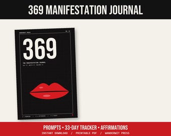 Personalized Manifestation Journal Printable with Your Name, Custom 369 Journal, Personalized Gift for Her, Law of Attraction, Digital PDF