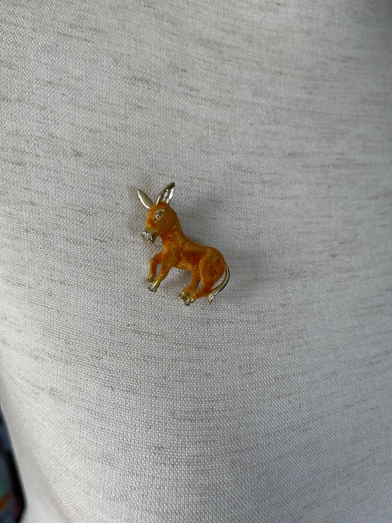 Vintage Gold Donkey Animal Lapel Brooch Pin