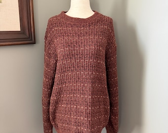 Vintage Oscar De La Renta L Unisex Oversized Brown Sweater
