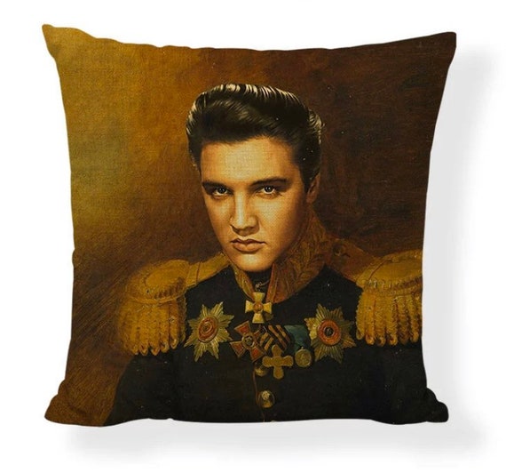 Elvis Presley Cushion Pillow Cover Case Gift Silver Grey
