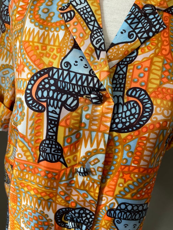 Vintage Abstract Pattern Handmade Button Up Short… - image 5