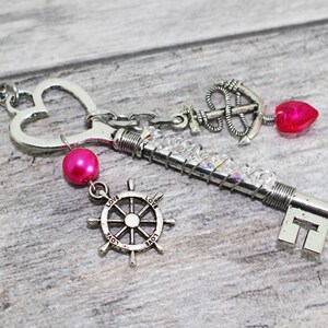 Nautical Layered Key Necklace in Stainless Steel image 3