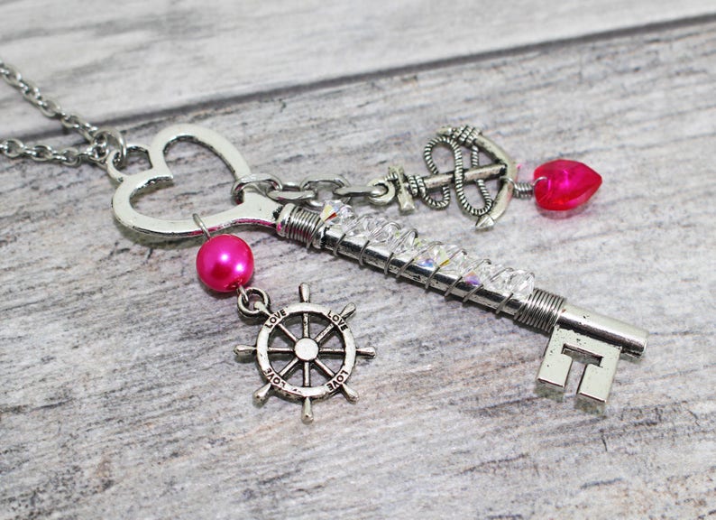 Nautical Layered Key Necklace in Stainless Steel image 3