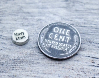 Navy Mom Floating Charm