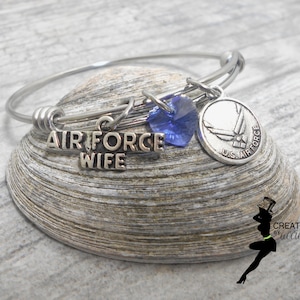 US Air Force Wife Bracelet Proud Airforce Wife Gift Mother s Day Mom Birthday USAF Custom Air Force Jewelry Military Gift USAF Etsy