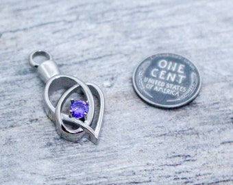 Amethyst Birthstone Urn Charm | February Cremation Jewelry