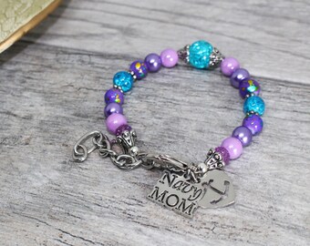 USN Mom Pulsera de Trinket de Acero Inoxidable USN Esposa, Novia Joyería Pulsera de Amor de la Marina (Navy Love Bracelet) Joyería de mamá de la marina