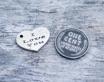 I Love You Pewter Heart Charm