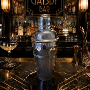 Art Deco Silver Plated Cocktail Shaker Mixer c1920
