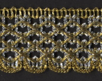 1/&1//2/" GOLD SEQUIN BEADED RIBBON FABRIC TRIM 9.2 METERS