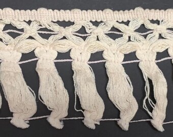 1/&1//4/" PINK CREAM GREY WHITE BRUSH FABRIC FRINGE TRIM 18 YARDS