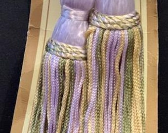 LAVENDER CHAIR TIE 4/" TASSELS 22/" CORD LOT OF 4 FABRIC TRIM