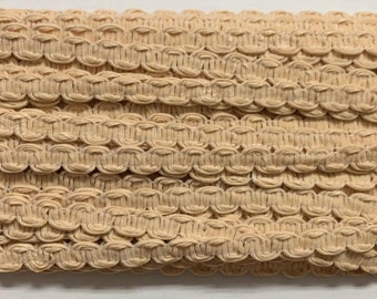 3/8" cream scroll braid fabric trim 28 yards