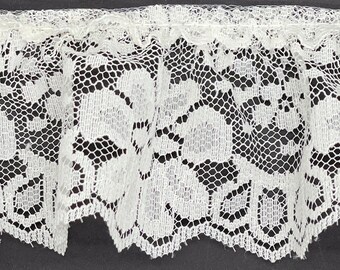 18 yards 2" ivory ruffled lace fabric trim