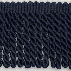 3&quot; Navy Blue Heavy Bullion Fringe Fabric Trim 25 yards
