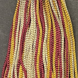 5&1/4" Burgundy Gold Dark Cream Chainette Crown Tassel Tassels Lot Of 10