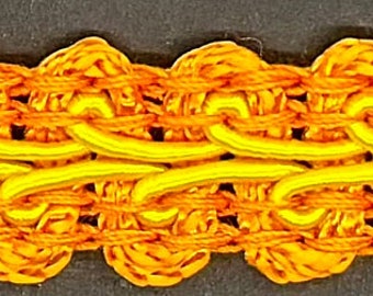 1/2" Orange clair jaune français Gimp chinois Gimp tissu garniture 22 yards