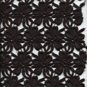13&quot; black venice venise lace flower fabric trim