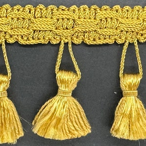 2" Gold Tassel Fringe Fabric Trim 12 Yards Holiday Trim Trimming