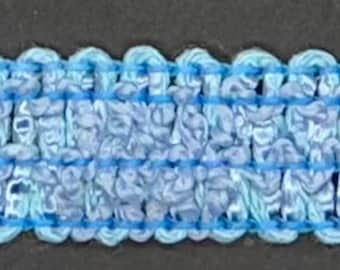 1/2" Bleu moyen Français Gimp Chinois Gimp Tissu Garniture 18 Yards