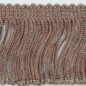 2&quot; dark sand chainette fabric fringe 9 yards Conso c07