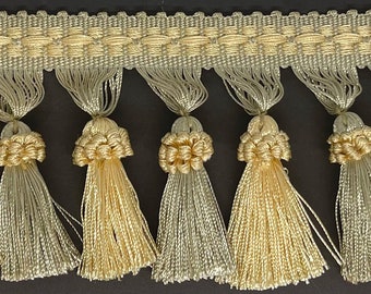 4" Mint Green Champagne Crown Tassel Fringe 10 Yards