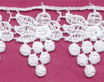 1&1/2" white venice venise lace fabric trim 9 yards