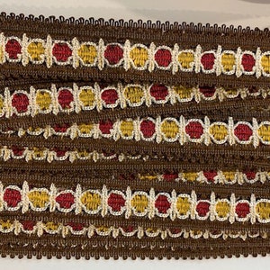 1" brown gold gimp braid fabric trim 15 yards