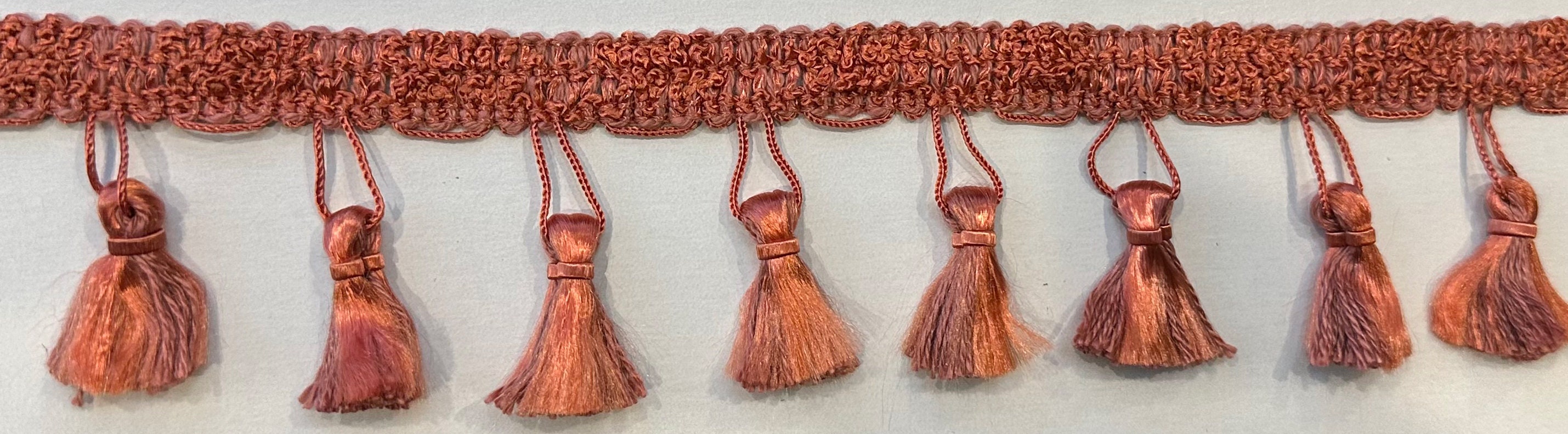 2" Deep Rose Tassel Fringe Fabric Trim 12 Yards Conso Trimming
