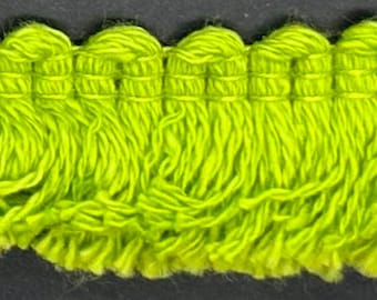 1" Lime Green Brush Fringe Fabric Trim 18 Yards Upholstery Trimming