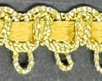 1/2" Metallic Gold Woven Gimp Braid Fabric Loop Trim 20 Yards Holiday Costume Trimming