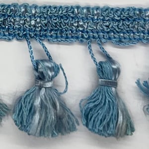 2&quot; Sky Blue Tassel Fringe Fabric Trim 6 Yards Holiday Trimming