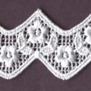 1&quot; white scalloped embroidered venice venise lace fabric trim 16 yards