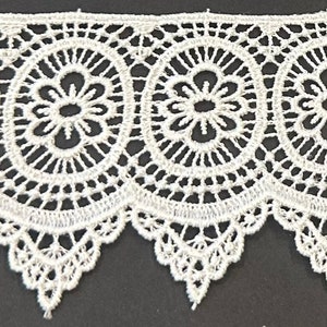 2&1/2&quot; Ivory Venice Venise Lace Fabric Bridal Trim 5 Yards
