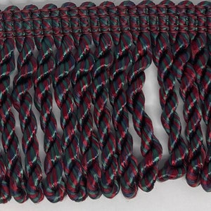 3&quot; Burgundy Green Blue Heavy Bullion Fringe Trim 13 Yards