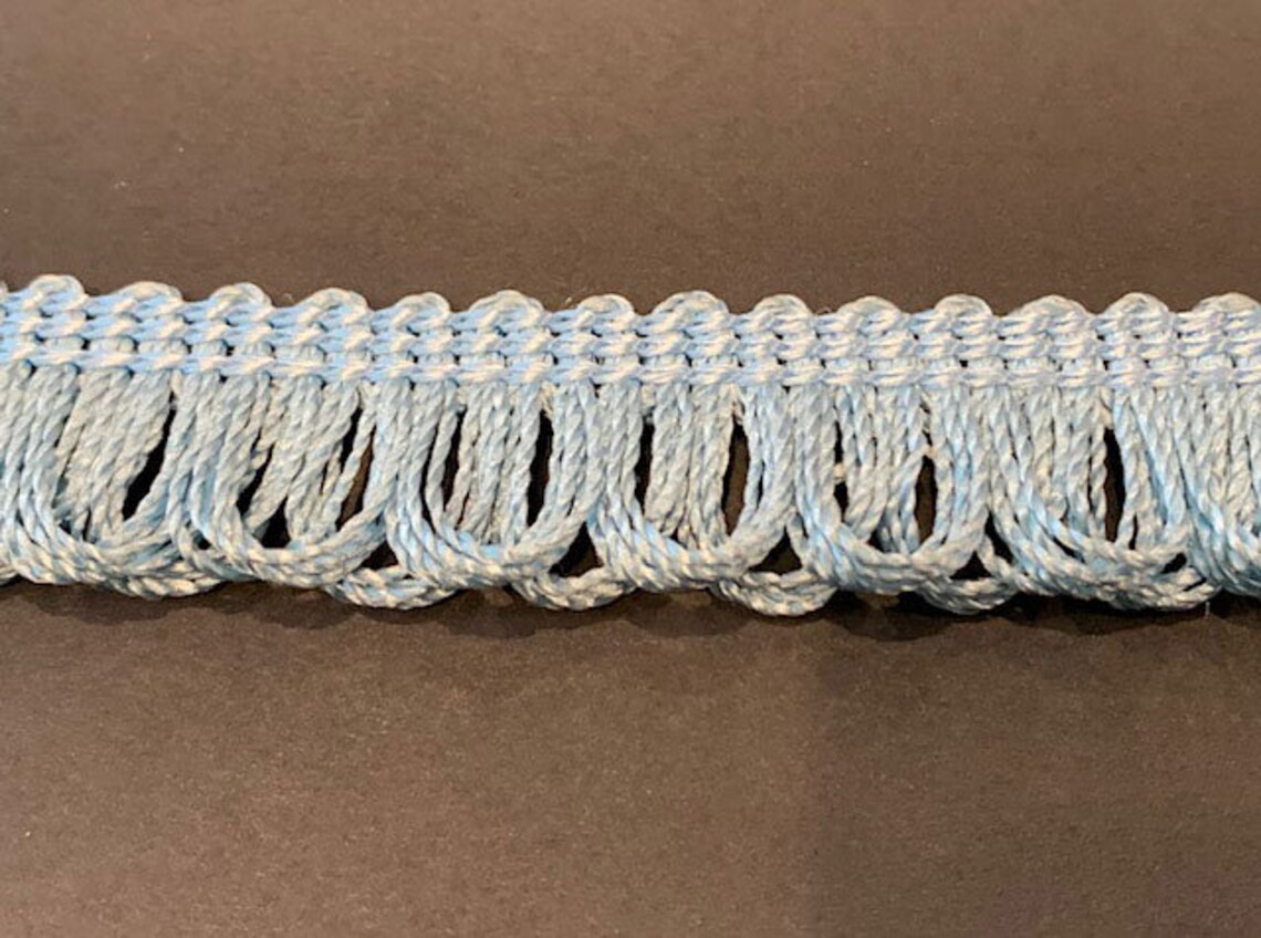 1 light blue loop fabric fringe trim 36 yards Etsy