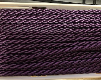1/4" Burgundy Metallic Gold Striped Cord Rope Fabric Trim 10 Yards