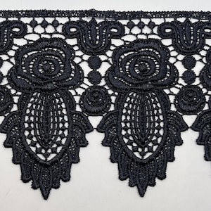 4&quot; Dark Navy Venice Venise Lace Fabric Bridal Trim 5 Yards