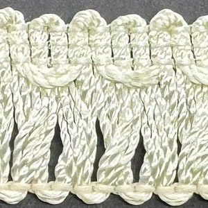 1&quot; Ivory Natural Loop Braid Fringe Fabric Trim 18 Yards