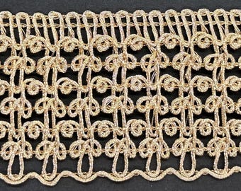 1&1/2" Metallic Gold Gimp Braid Bridal Costume Fabric Trim 9 Yards