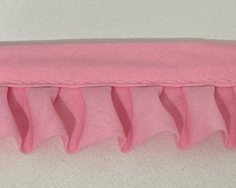 1&1/4" Pink Pleated Poly Cotton Fabric Trim 12 Yards